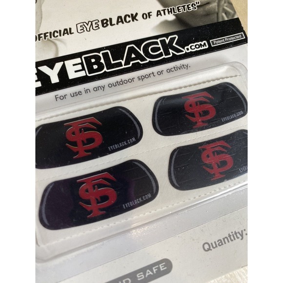 Florida State Seminoles Collegiate Eye Black Multi Pair Pack 4 Styles Peel Stick - Picture 5 of 7